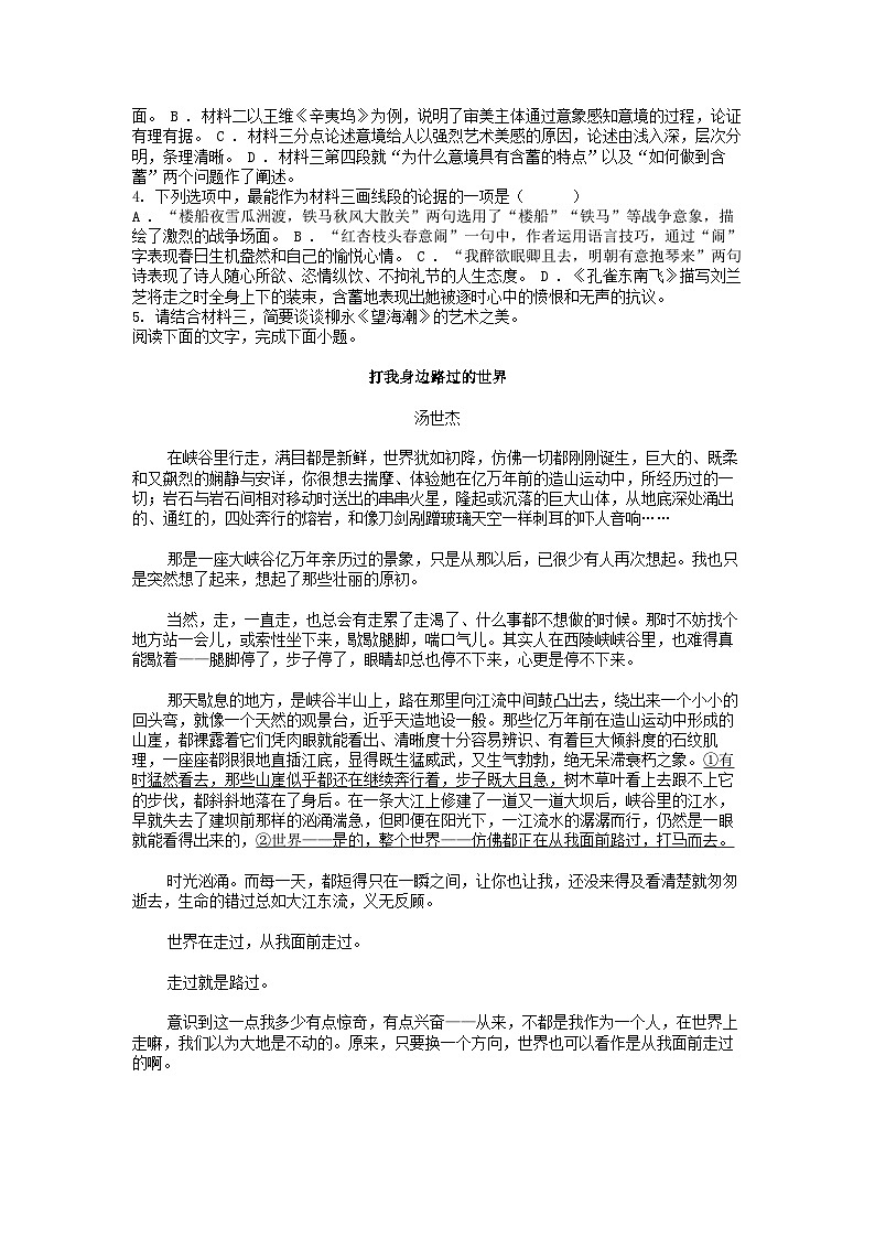 [语文]河南省安阳市林州市第一中学2023-2024学年高二下学期语文6月月考试卷03