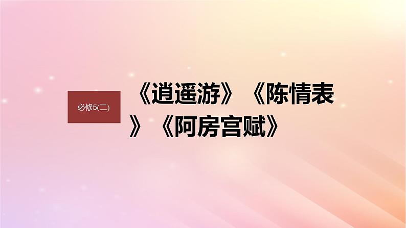 宁陕蒙青川2024届高考语文一轮复习必修5二单篇梳理基础积累课文3逍遥游课件01