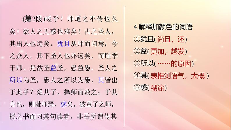 宁陕蒙青川2024届高考语文一轮复习必修3二单篇梳理基础积累课文4师说课件第6页