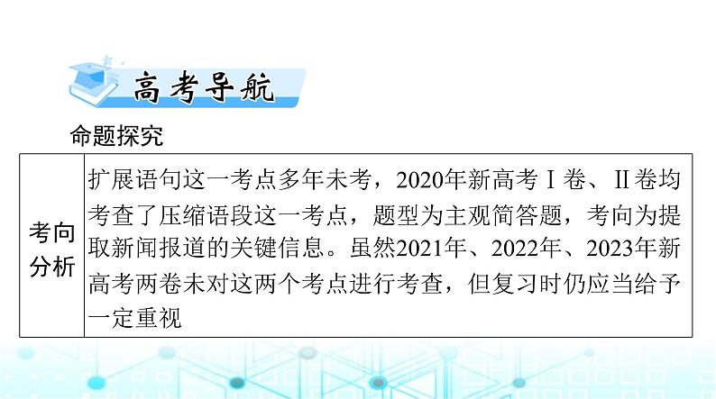 高考语文一轮复习专题一0三扩展语句，压缩语段课件第2页