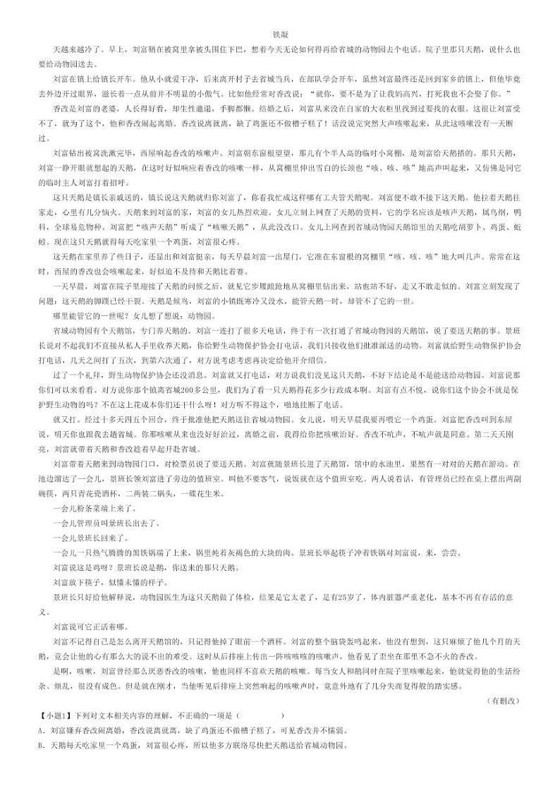 [语文]2023～2024学年黑龙江齐齐哈尔建华区齐齐哈尔市实验中学高一下学期期中语文试卷(5月)(原题版+解析版)03