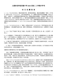 云南省玉溪师范学院附属中学2024-2025学年高三上学期开学检测语文答案