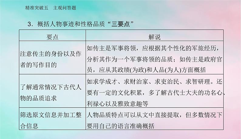 2024届高考语文二轮专题复习与测试第二部分专题四文言文阅读精准突破五主观问答题课件第4页