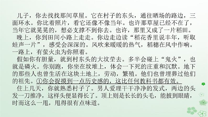 新教材2024高考语文二轮专题复习第二部分现代文阅读第二板块现代文阅读Ⅱ专题二散文阅读课件08