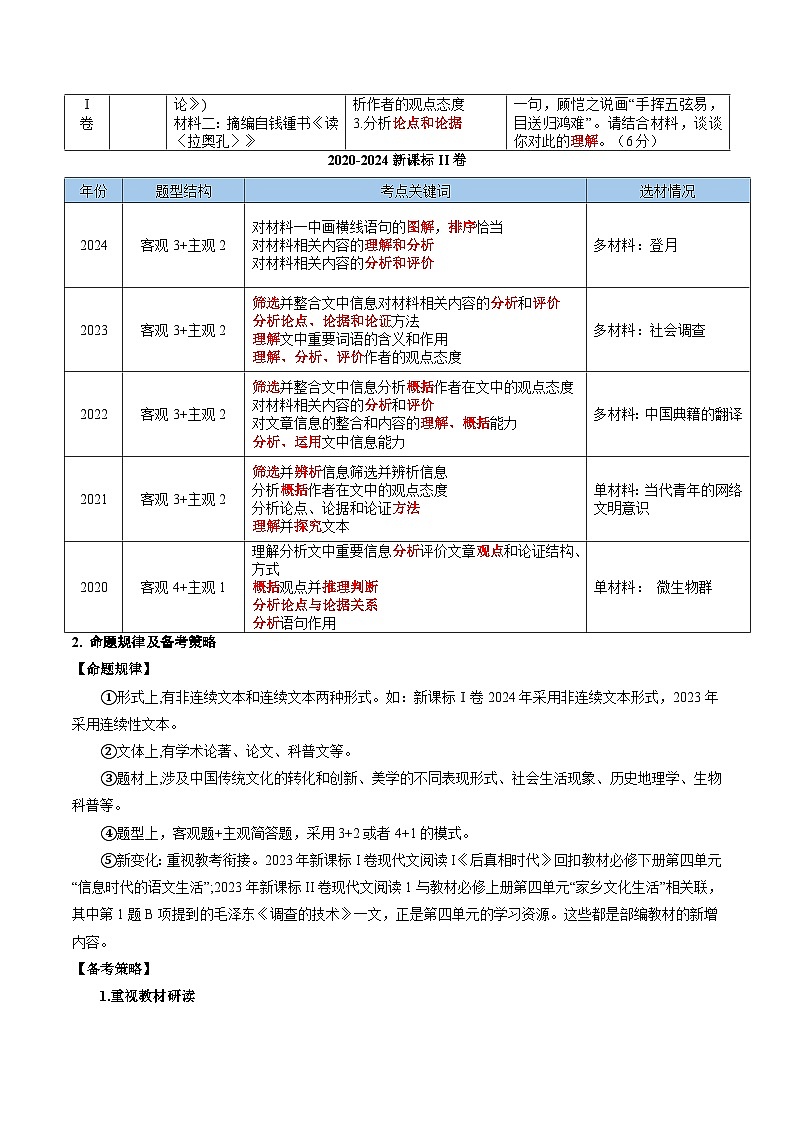 新高考语文一轮复习过关练习考点01 整体感知（信息类文本阅读）（解析版）第2页