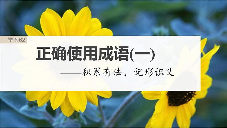 新高考语文一轮复习课件板块8 第1部分 语言基础 课时62　正确使用成语(一)——积累有法，记形识义02