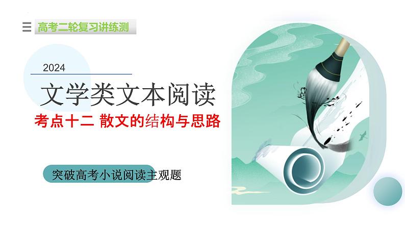 新高考语文二轮复习讲测练课件专题12 散文的结构与思路01