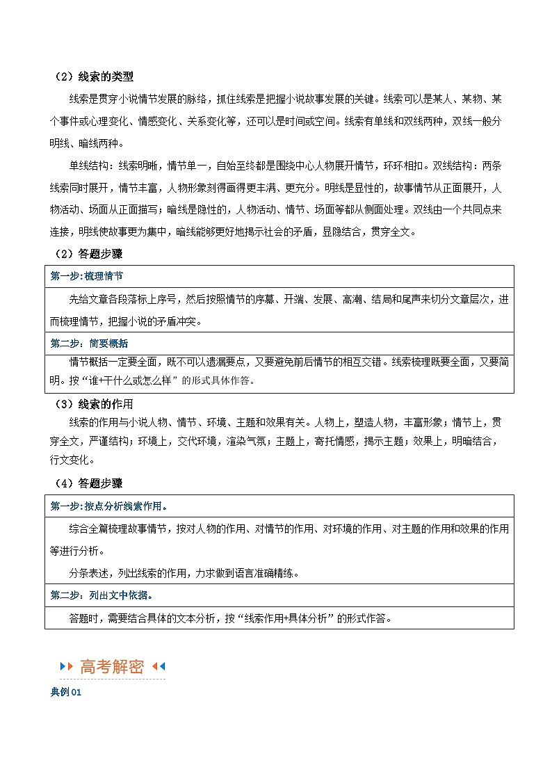 新高考语文二轮复习考点追踪练习05 文学类文本阅读小说之情节分析（讲义）（解析版）第3页