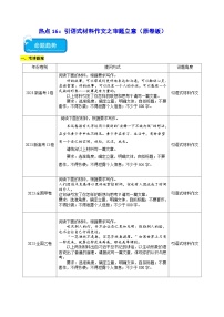 新高考语文二轮复习 热点16引语式材料作文之审题立意（2份打包，原卷版+解析版）
