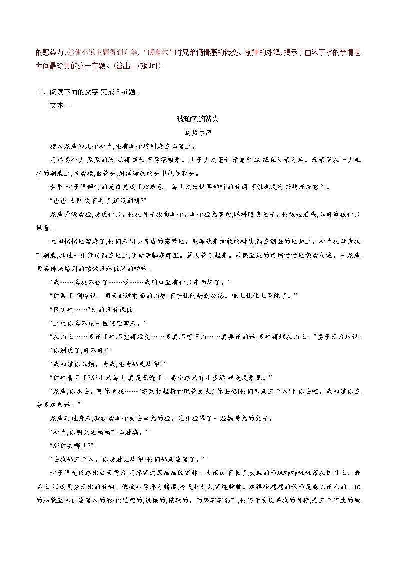 新高考语文一轮复习专题二第06讲 小说主题和题目类试题（练习）（解析版）第3页