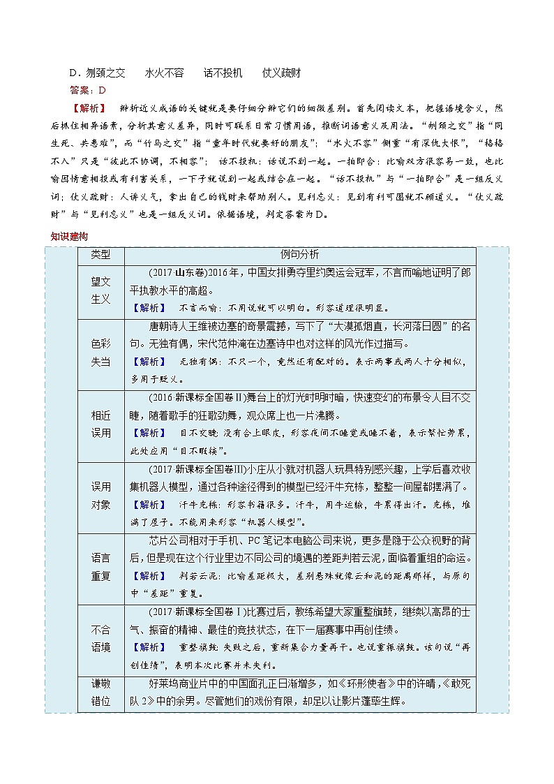 新高考语文一轮复习练习考点01正确使用词语(熟语)（含解析）第3页
