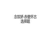 9.1念奴娇习题课件  统编版高中语文必修上册ppt