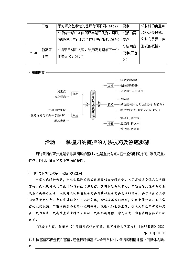 板块一  学案6　概括与比较要点——钩玄提要，精准比较-2025年高考语文大一轮复习（课件+讲义+练习）02