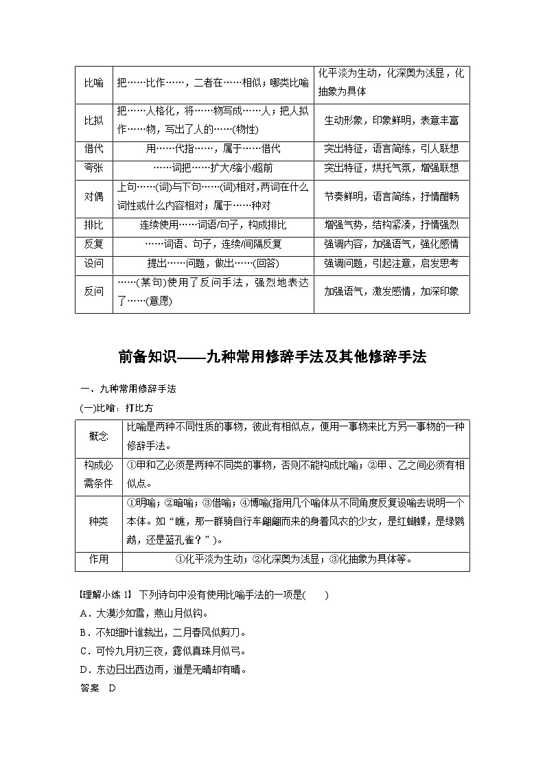 板块八  学案76　分析修辞手法构成及表达效果——修辞立诚，行“文”致远-2025年高考语文大一轮复习（课件+讲义+练习）02