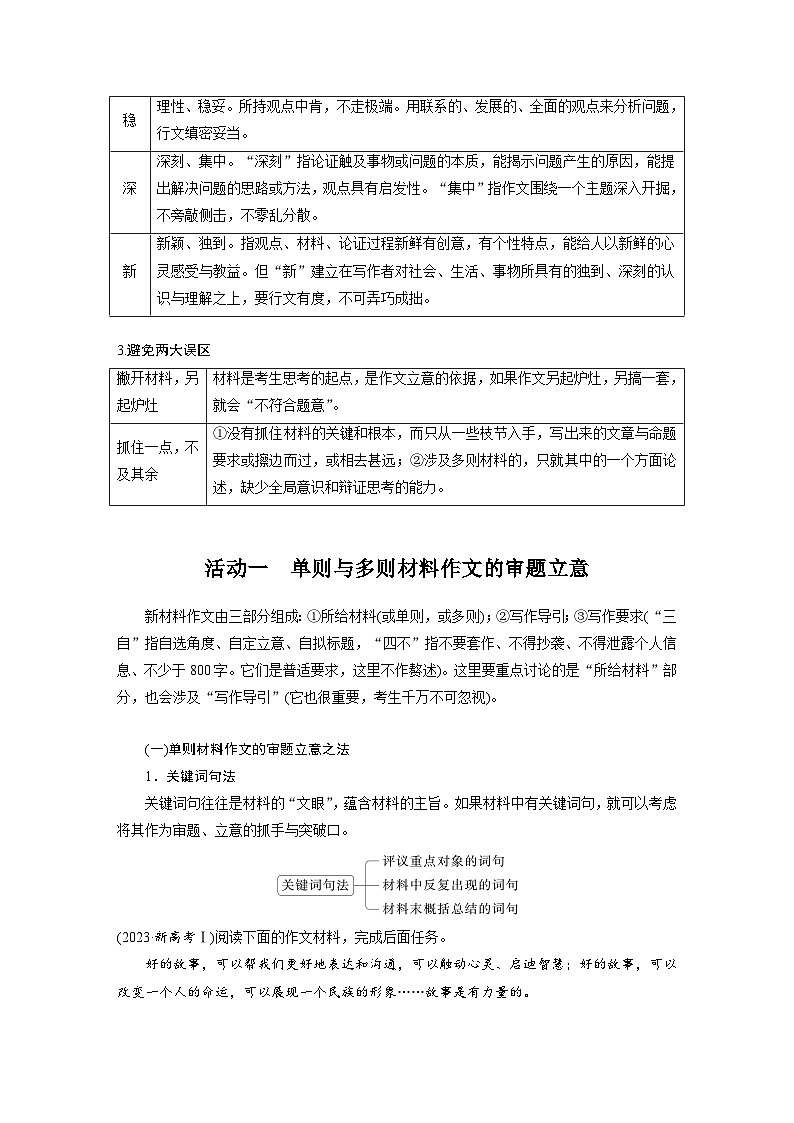 板块十　学案86　新材料作文审题立意——明确类型，抓住核心（学生版）第3页