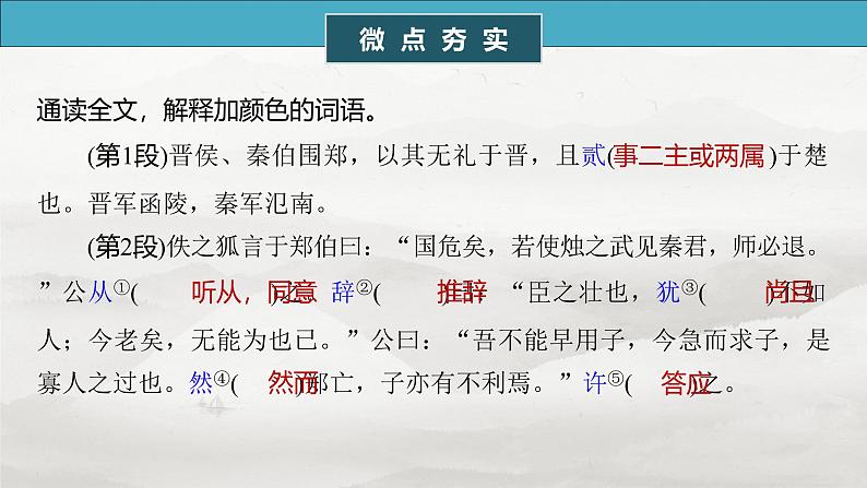 必修下册(二)　单篇梳理4　烛之武退秦师-2025年高考语文大一轮复习（课件+讲义+练习）06