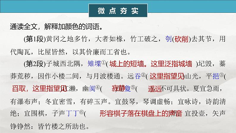 选修(二)　单篇梳理6　黄冈竹楼记-2025年高考语文大一轮复习（课件+讲义+练习）05