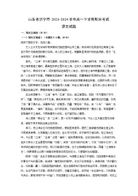 [语文][期末]山东省济宁市2023-2024学年高一下学期期末考试试题(解析版)