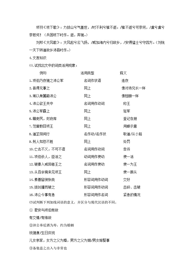 教案：部编版高中语文必修下第一单元 第3课 鸿门宴(9)03