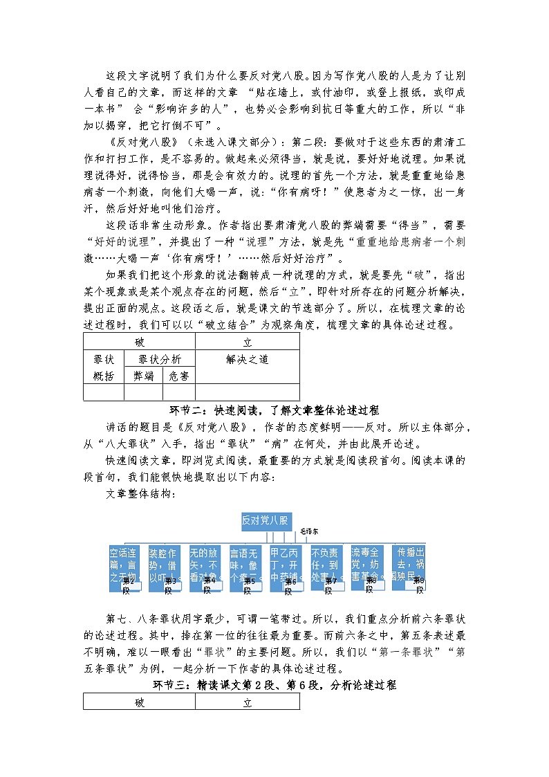 统编版 高中语文 必修上册 第六单元 11破立之中见真章——部级精品课《反对党八股》品读课件+教案02