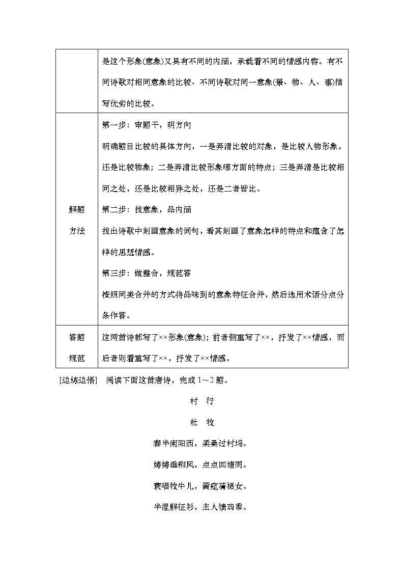 2025届高考语文一轮复习33：诗歌比较阅读鉴赏 学案（含答案）+ 课件02