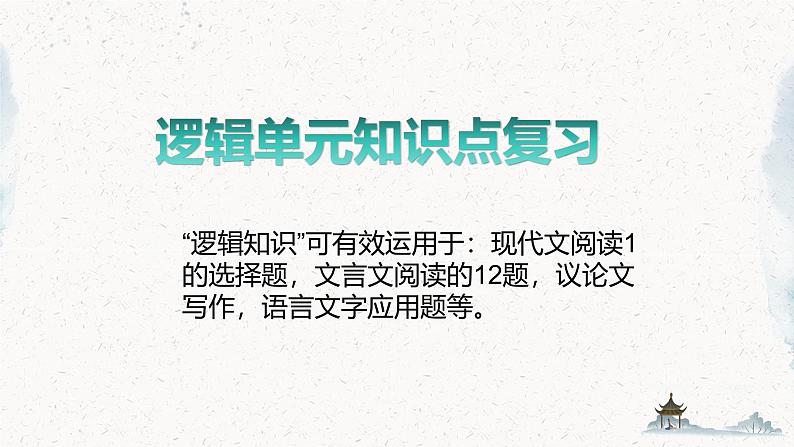 第四单元逻辑的力量复习课件---2024-2025学年统编版高二语文选择性必修上册01