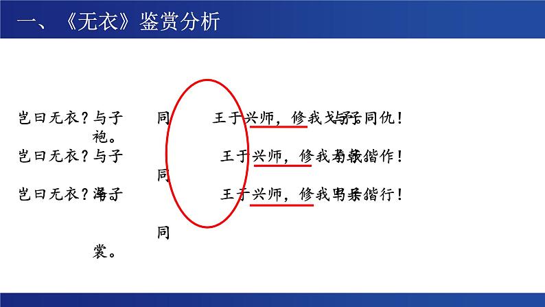 古诗词诵读 《无衣》课件 --2024-2025学年统编版高二语文选择性必修上册第5页