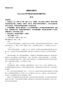 湘豫名校联考2024-2025学年高三上学期9月新高考适应性调研考试语文试卷（Word版附解析）