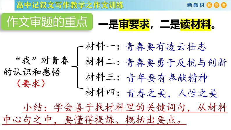 记叙文写作课堂02：《青春的价值》课件-2024-2025学年高一语文全学年记叙文写作教学序列课件05