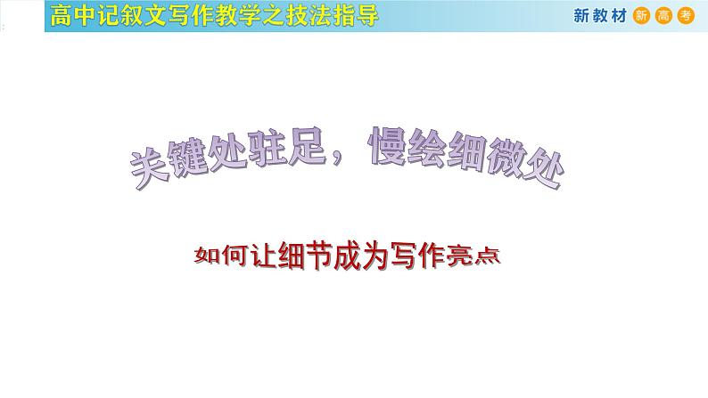 记叙文写作课堂04：《细节描写在记叙文写作中的应用》课件-2024-2025学年高一语文全学年记叙文写作教学序列课件02