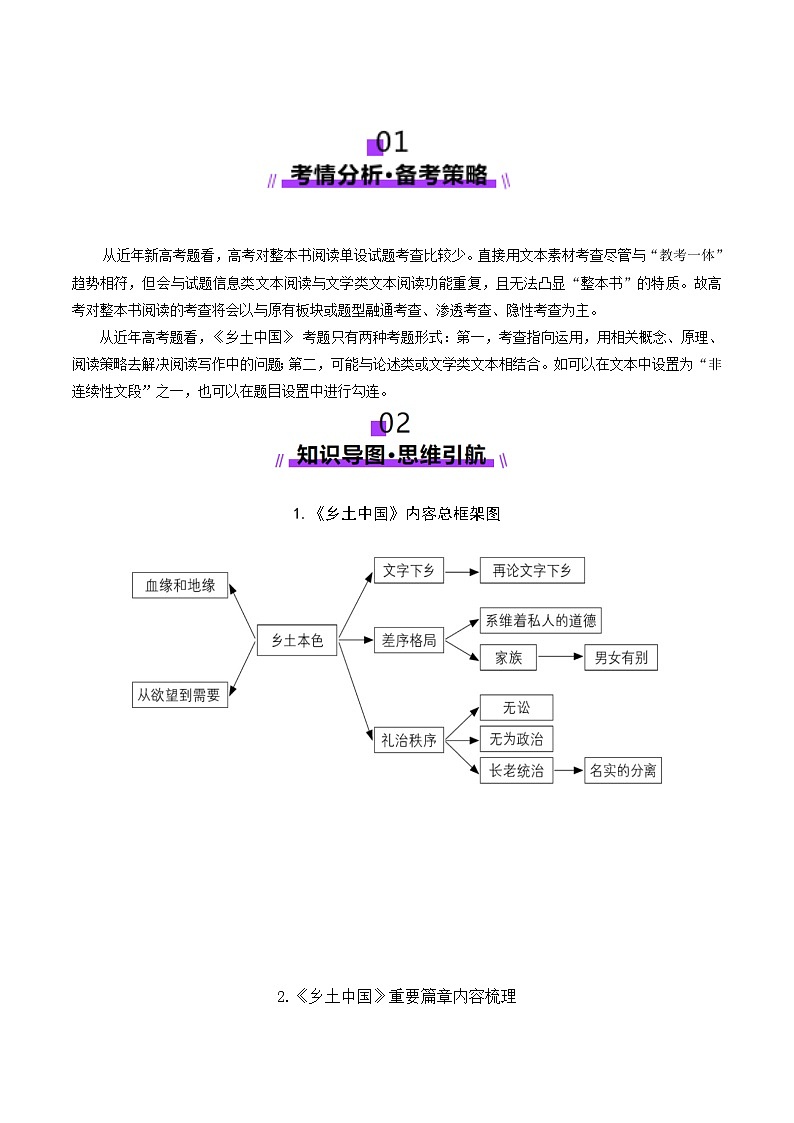 整本书阅读《乡土中国》（讲义）（教师版） 2025年高考语文一轮复习讲练测（新教材新高考）第2页