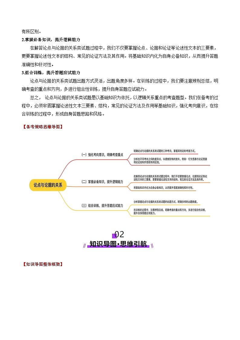 第03讲 论点与论据的关系（讲义）（教师版） 2025年高考语文一轮复习讲练测（新教材新高考）第2页