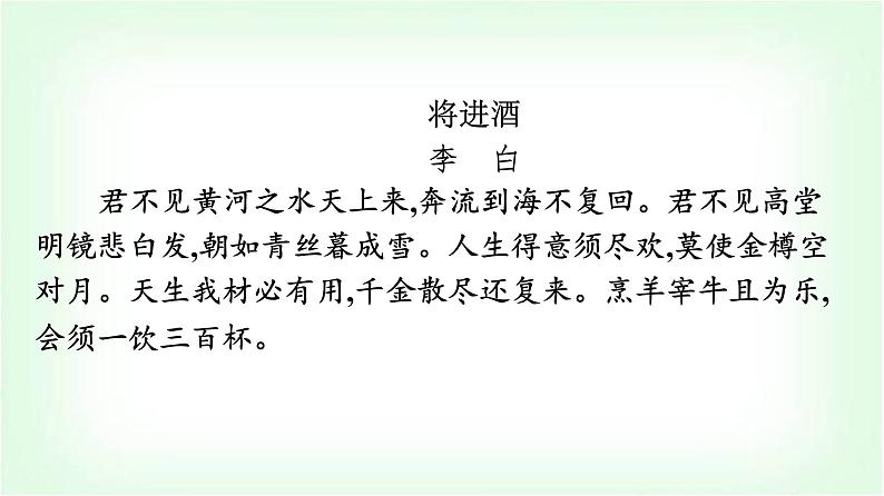 人教版高中语文选择性必修上册古诗词诵读将进酒课件第2页