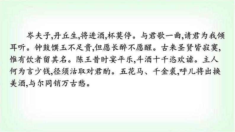 人教版高中语文选择性必修上册古诗词诵读将进酒课件第3页