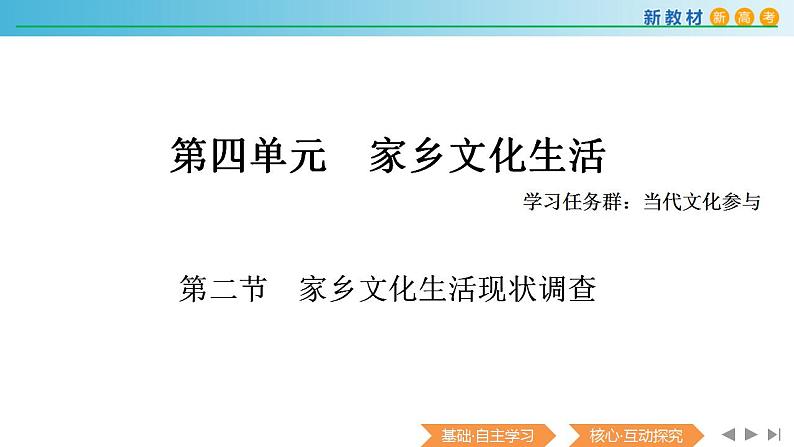 2024-2025学年统编版高中语文必修上册《家乡文化生活》课件第1页