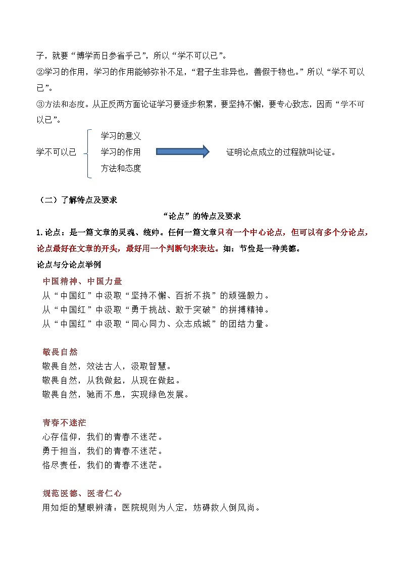 （统编版必修上册）高一语文作文同步讲解训练教案第六单元主题作文导写：议论文写作入门，认识议论文第2页