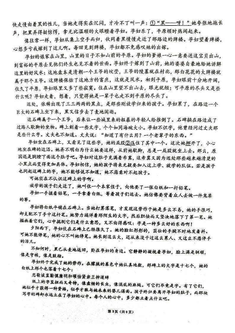 福建省厦门市双十中学2024-2025学年高一上学期9月月考语文试题第3页