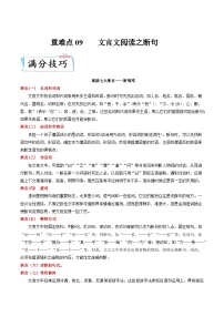 高考语文【热点•重点•难点】专练(全国通用)重难点09文言文阅读之断句(原卷版+解析)