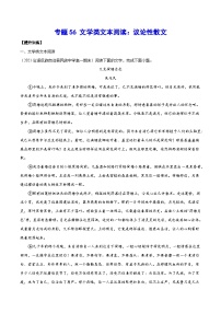 高考语文一轮复习基础考点+新题训练2专题56文学类文本阅读：议论性散文(提升训练)(原卷版+解析)