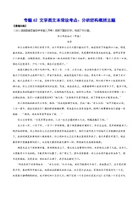 高考语文一轮复习基础考点+新题训练2专题62文学类文本常设考点：分析结构概括主题(基础训练)(原卷版+解析)