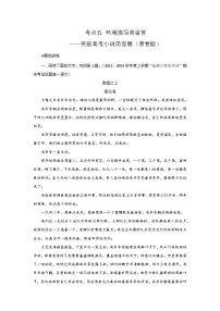 高考语文二轮复习讲练测考点五环境描写类鉴赏(题组训练)(原卷版+解析)