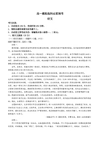 河南省名校2024-2025学年高一上学期模拟选科走班调考语文试题（Word版附答案）