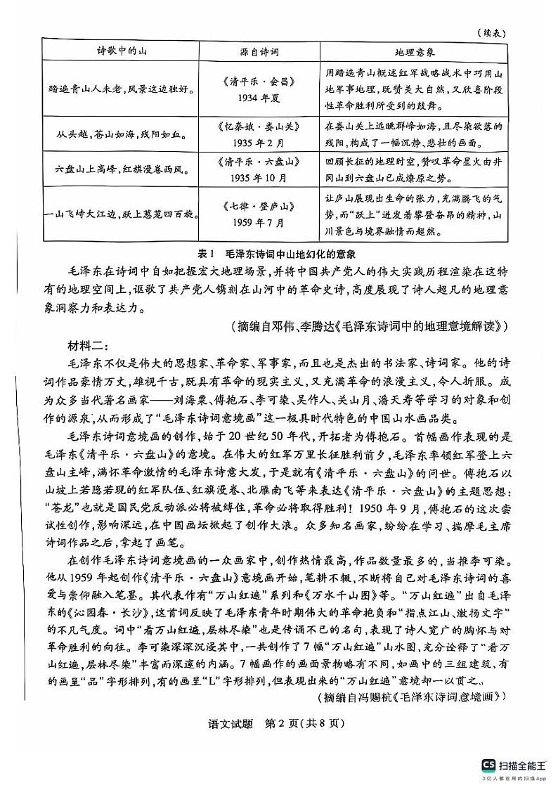 河南省周口市部分学校2024-2025学年高一上学期10月月考语文试题02