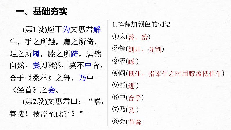 1.3《庖丁解牛》复习课件   -----2024-2024学年统编版高一高中语文必修下册第2页