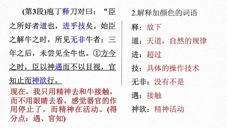 1.3《庖丁解牛》复习课件   -----2024-2024学年统编版高一高中语文必修下册第3页