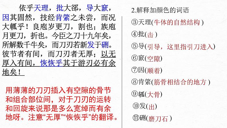 1.3《庖丁解牛》复习课件   -----2024-2024学年统编版高一高中语文必修下册第4页