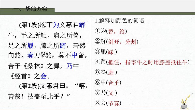 1.3《庖丁解牛》复习课件 -----2024-2024学年统编版高一高中语文必修下册第7页