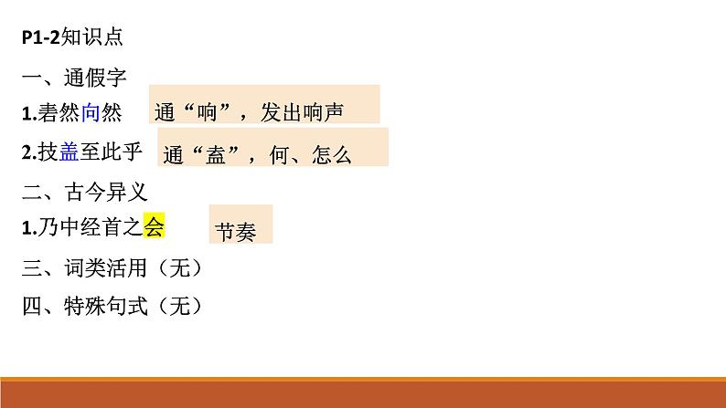 1.3《庖丁解牛》复习课件 -----2024-2024学年统编版高一高中语文必修下册第8页