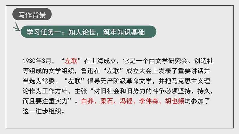 人教统编版高中语文选择性必修中册6.2《为了忘却的记念》（同步课件）第6页