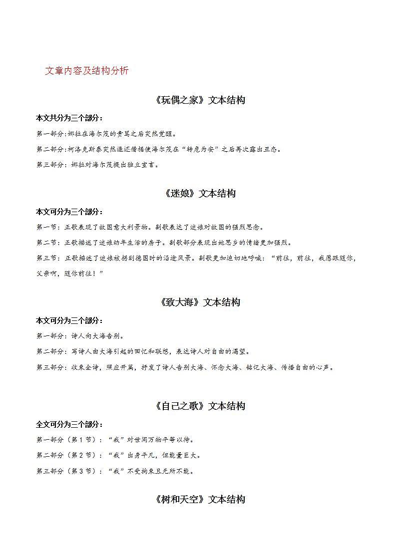 人教统编版高中语文选择性必修中册 第四单元（知识清单）第3页